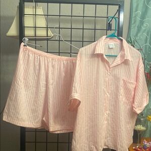 Carole Pink Striped Women's Pajama Set